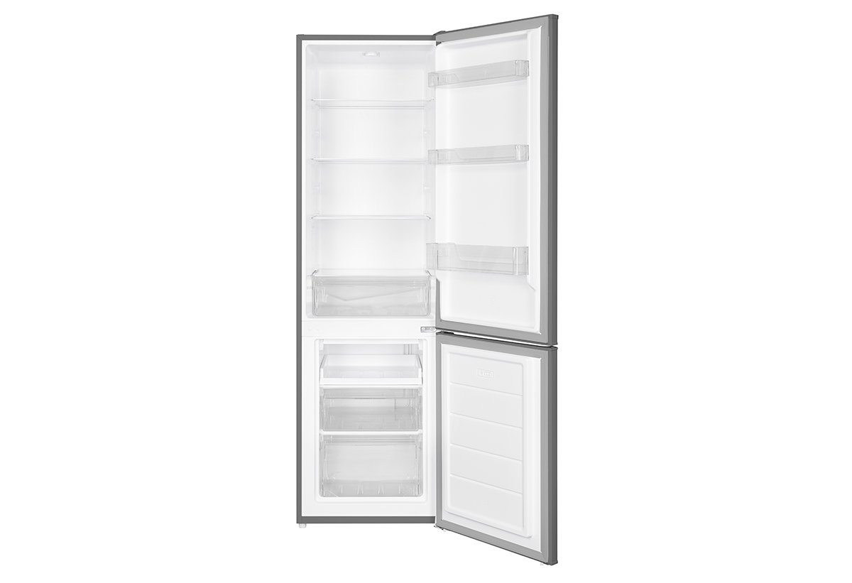 Απεικονίζεται ο ψυγειοκαταψύκτης με ανοιχτή την πόρτα.